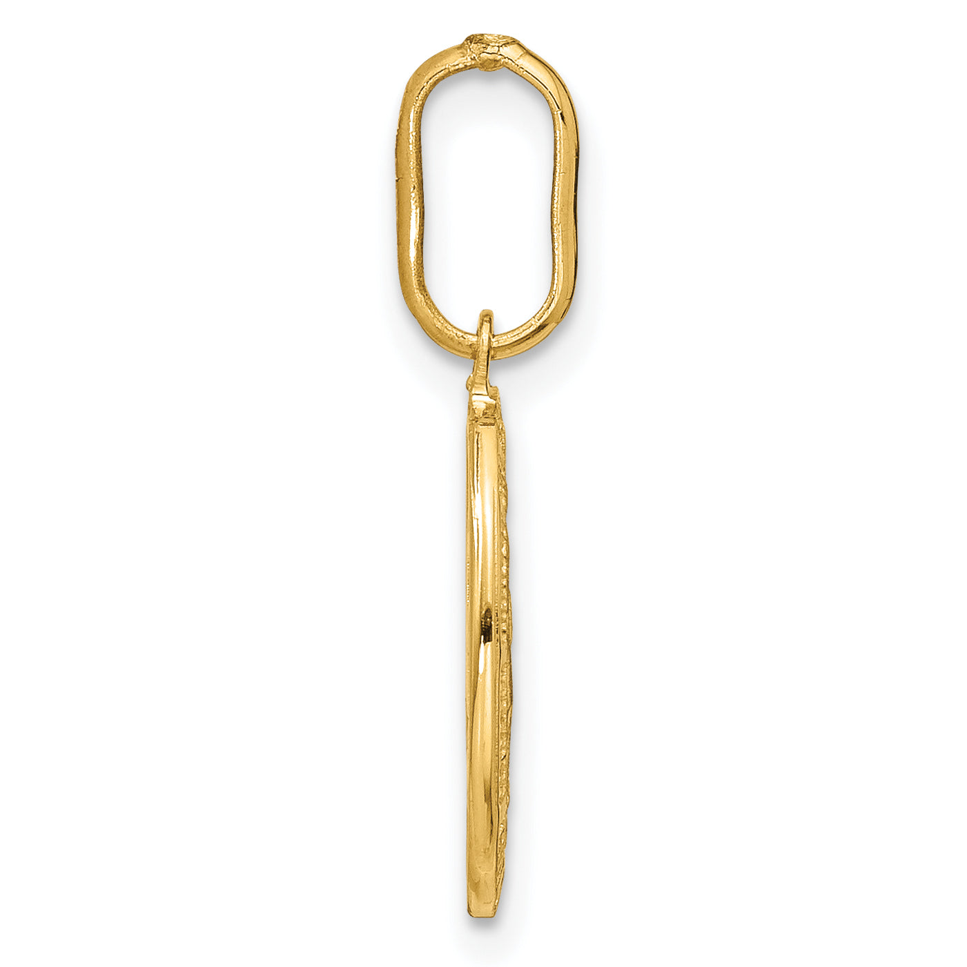 14K Yellow Gold Polished And Matte Oval Miraculous Medal