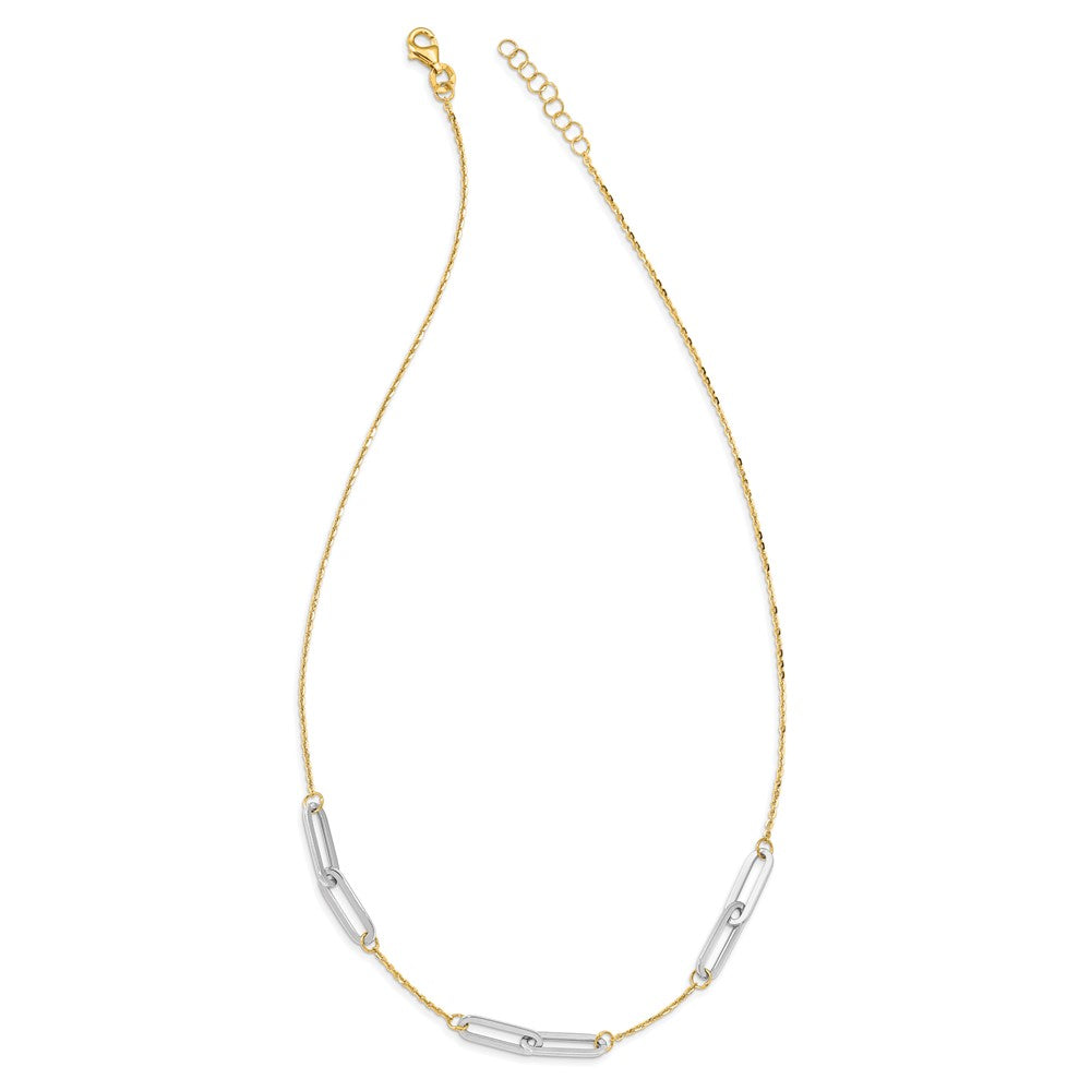14K Two Tone Polished 1In Ext. Necklace