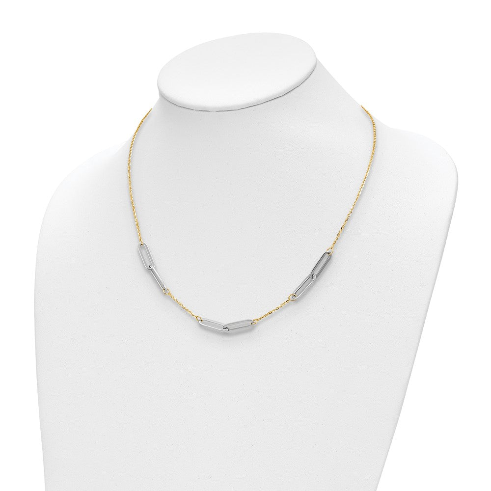 14K Two Tone Polished 1In Ext. Necklace