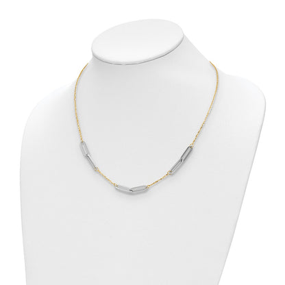 14K Two Tone Polished 1In Ext. Necklace