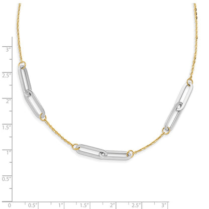 14K Two Tone Polished 1In Ext. Necklace
