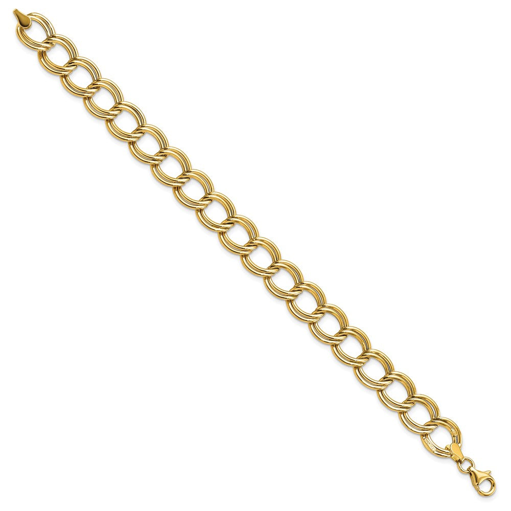 14K Yellow Gold Polished Double Link Bracelet