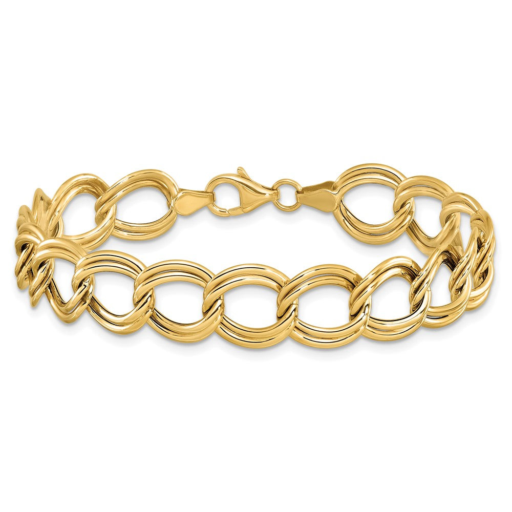 14K Yellow Gold Polished Double Link Bracelet