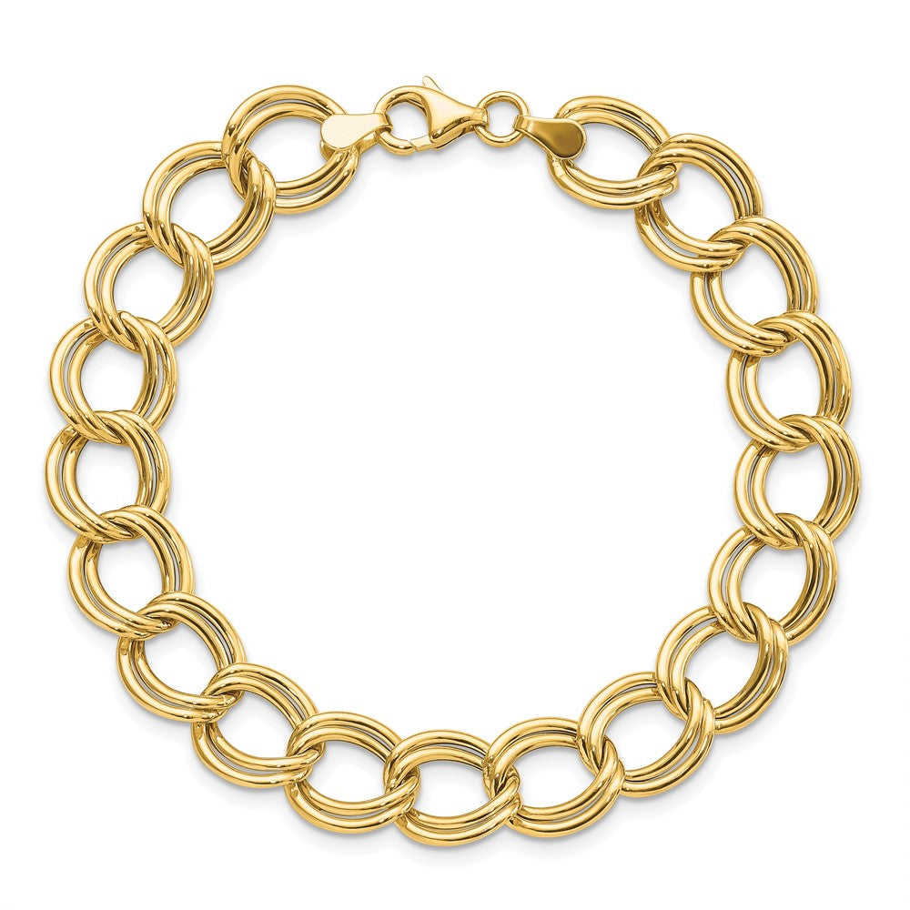 14K Yellow Gold Polished Double Link Bracelet