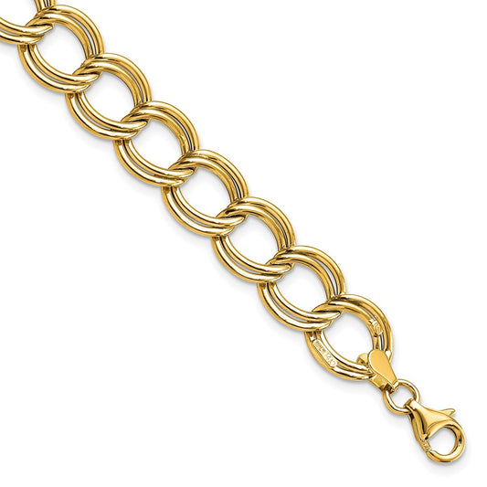 14K Yellow Gold Polished Double Link Bracelet