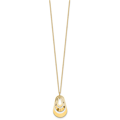 14K Yellow Gold Polished With 2In. Ext. Necklace