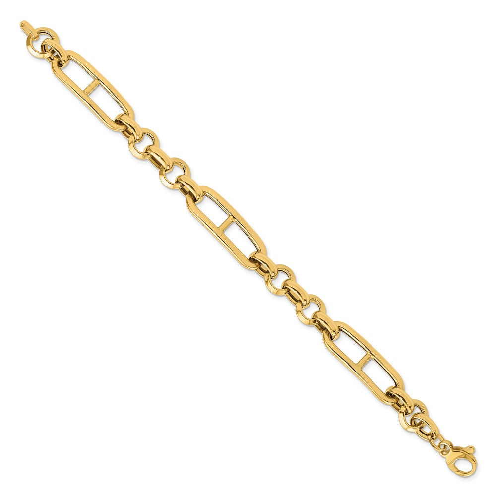 14K Yellow Gold Polished Fancy Link Bracelet