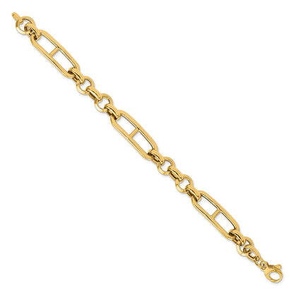 14K Yellow Gold Polished Fancy Link Bracelet