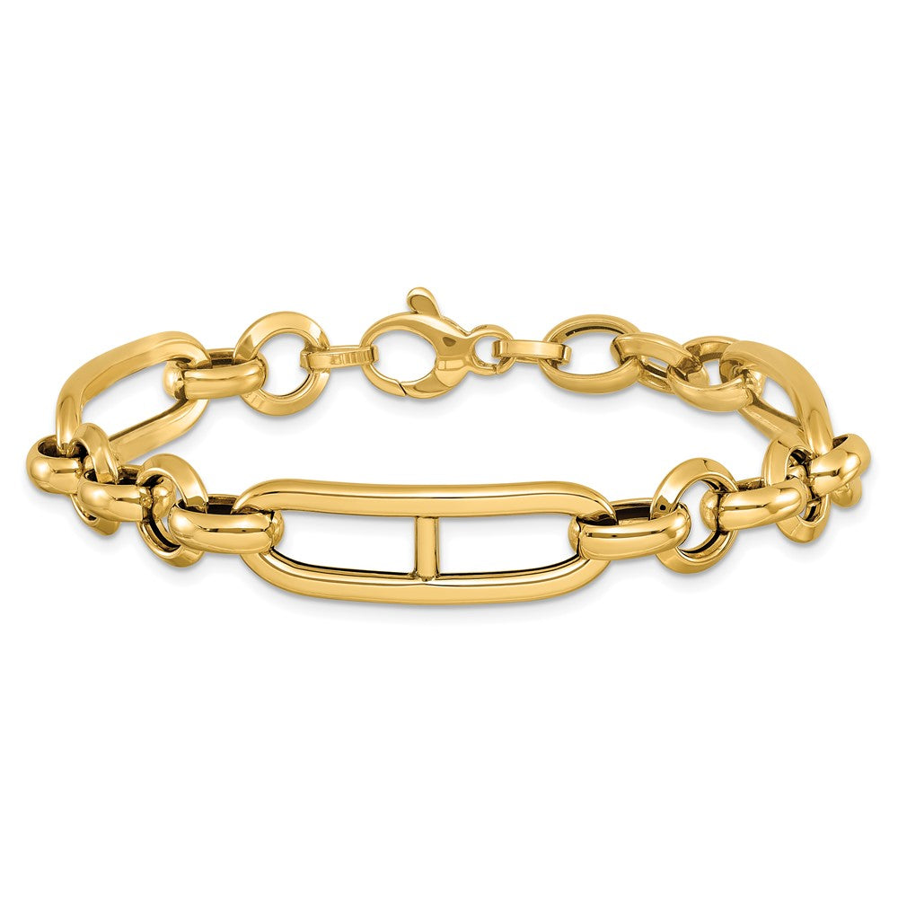 14K Yellow Gold Polished Fancy Link Bracelet