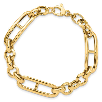 14K Yellow Gold Polished Fancy Link Bracelet