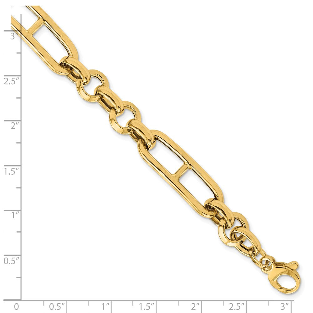 14K Yellow Gold Polished Fancy Link Bracelet