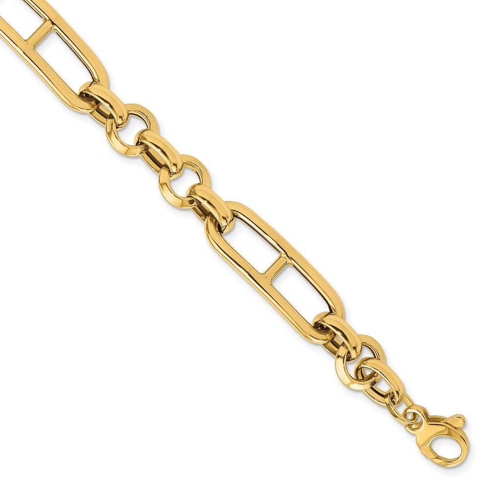 14K Yellow Gold Polished Fancy Link Bracelet