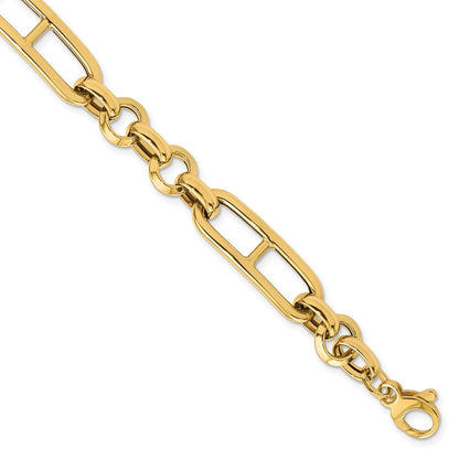 14K Yellow Gold Polished Fancy Link Bracelet