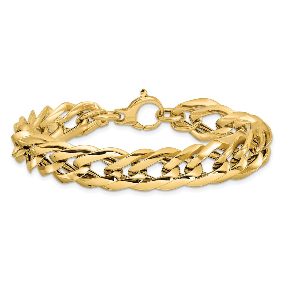 14K Yellow Gold Polished Hollow Fancy Link Bracelet