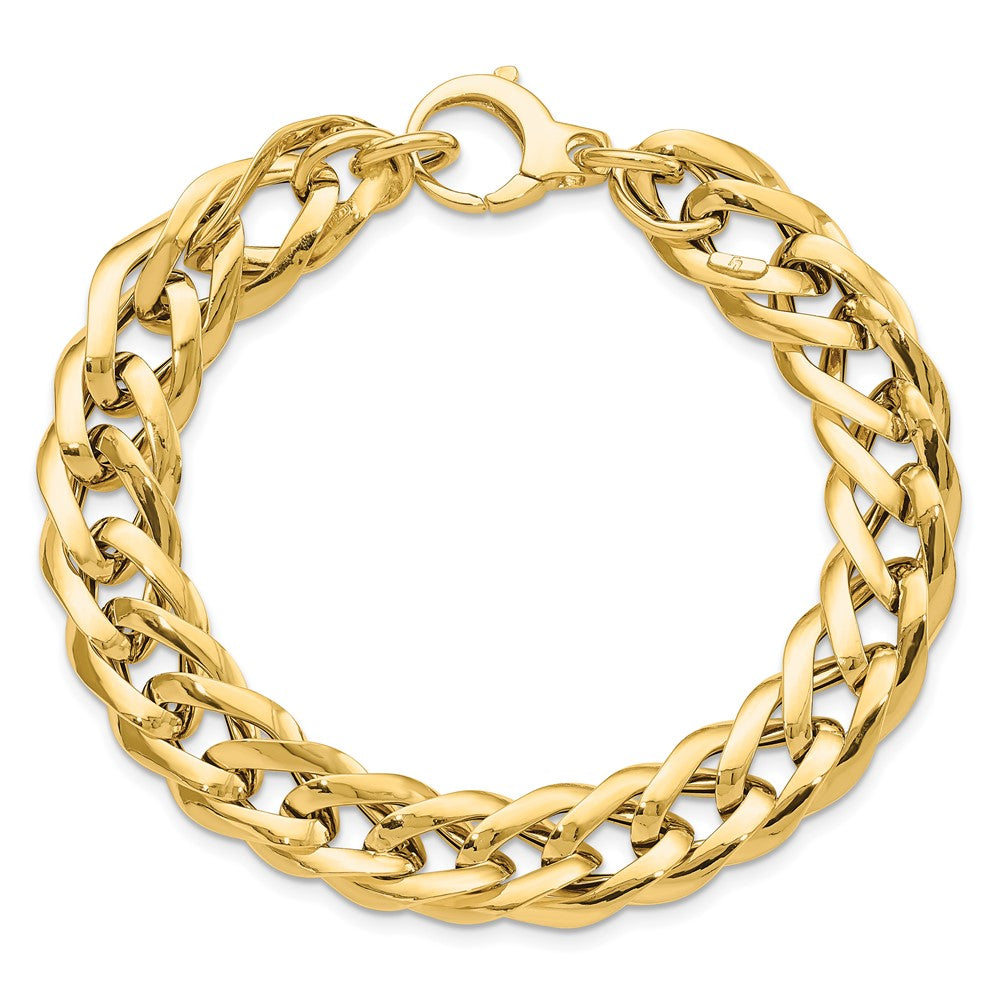 14K Yellow Gold Polished Hollow Fancy Link Bracelet