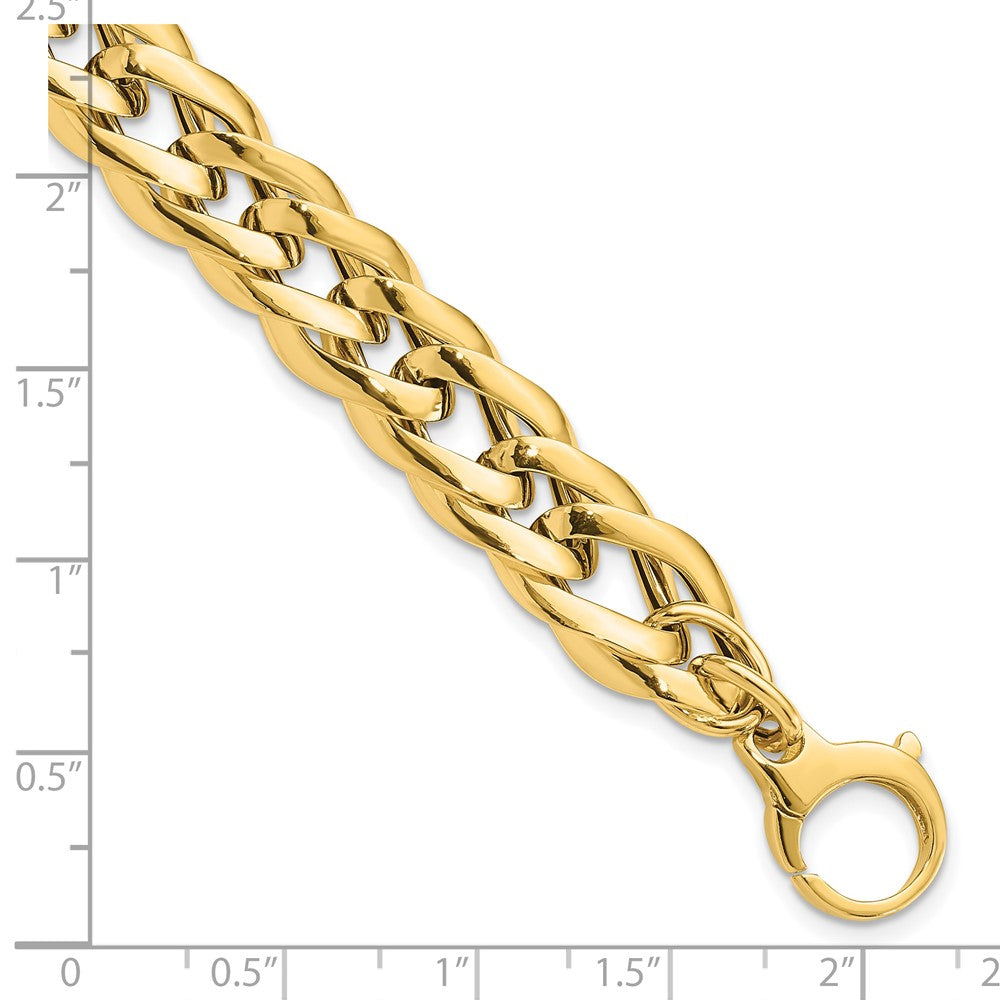 14K Yellow Gold Polished Hollow Fancy Link Bracelet