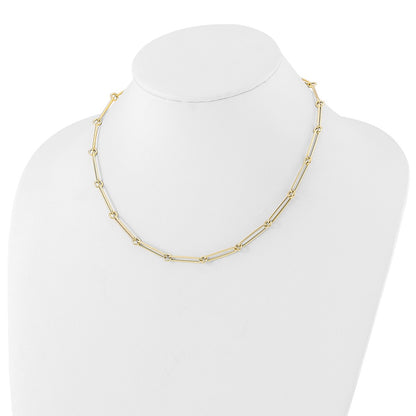 14K Yellow Gold Polished Hollow Paperclip Link Necklace