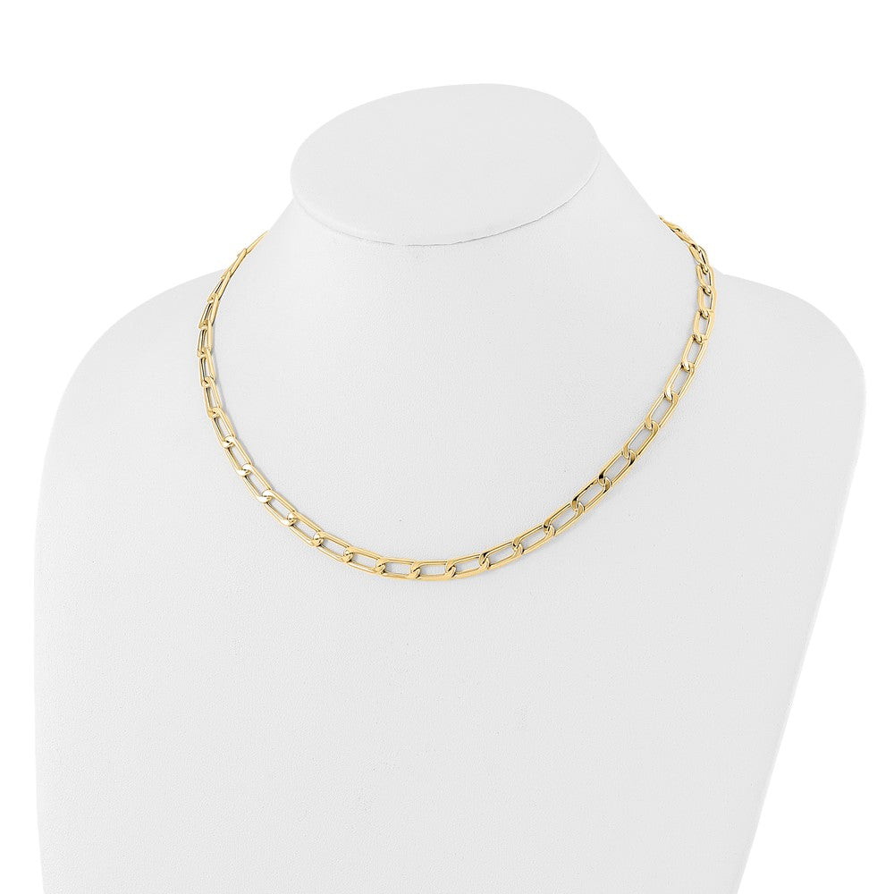 14K Yellow Gold Polished Hollow Fancy Link Necklace