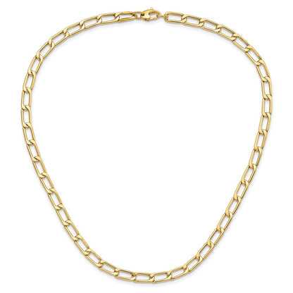 14K Yellow Gold Polished Hollow Fancy Link Necklace