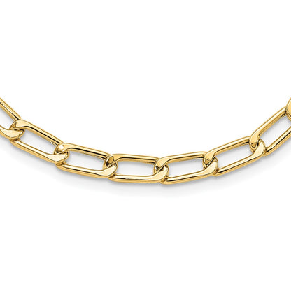 14K Yellow Gold Polished Hollow Fancy Link Necklace