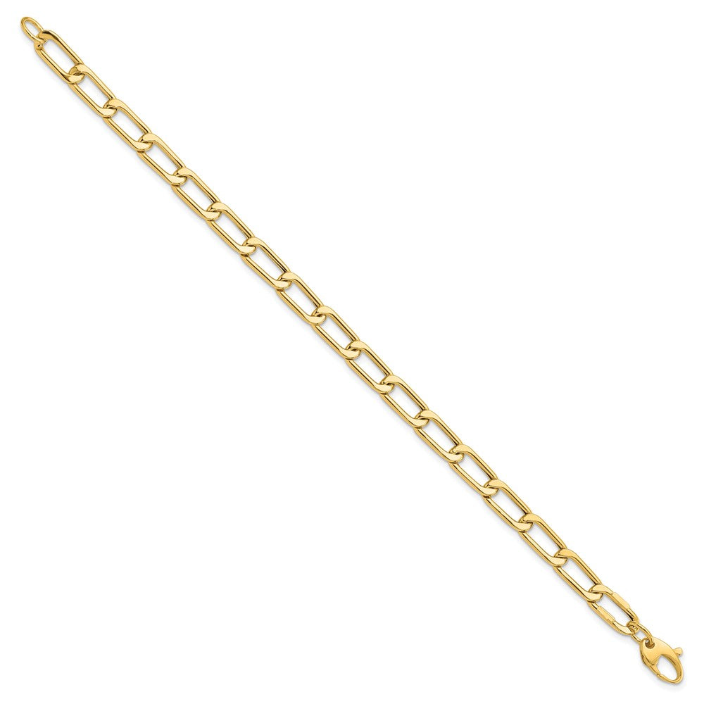 14K Yellow Gold Polished Hollow Fancy Link Bracelet
