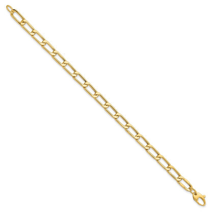 14K Yellow Gold Polished Hollow Fancy Link Bracelet