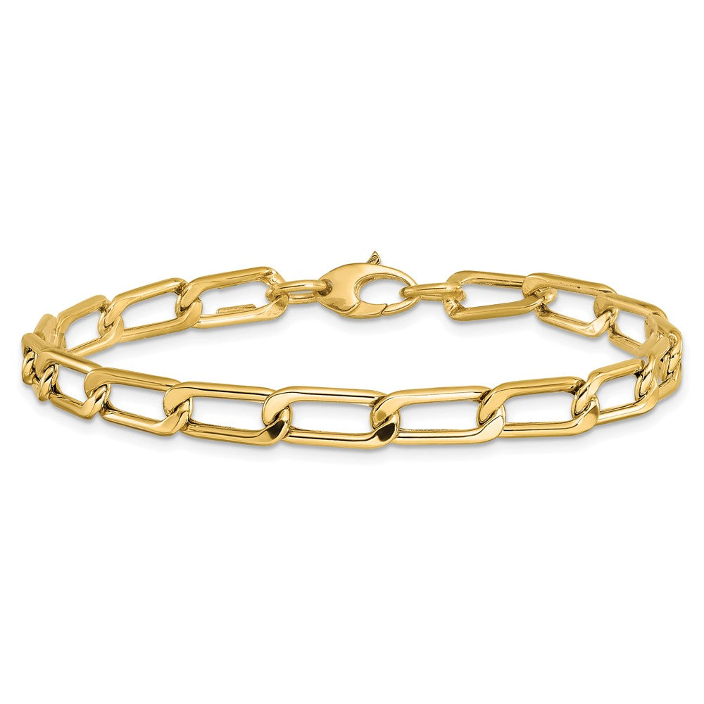 14K Yellow Gold Polished Hollow Fancy Link Bracelet