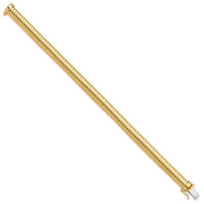 14K Yellow Gold Polished 7.5mm Domed Bracelet