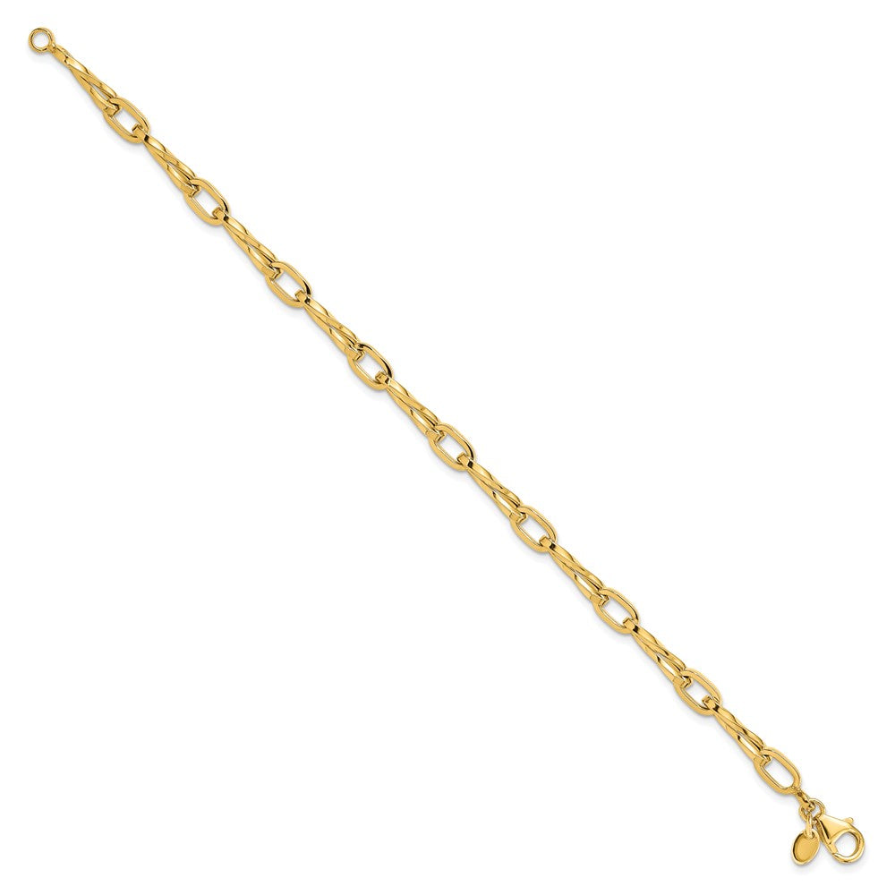 14K Yellow Gold Polished Fancy Link Bracelet