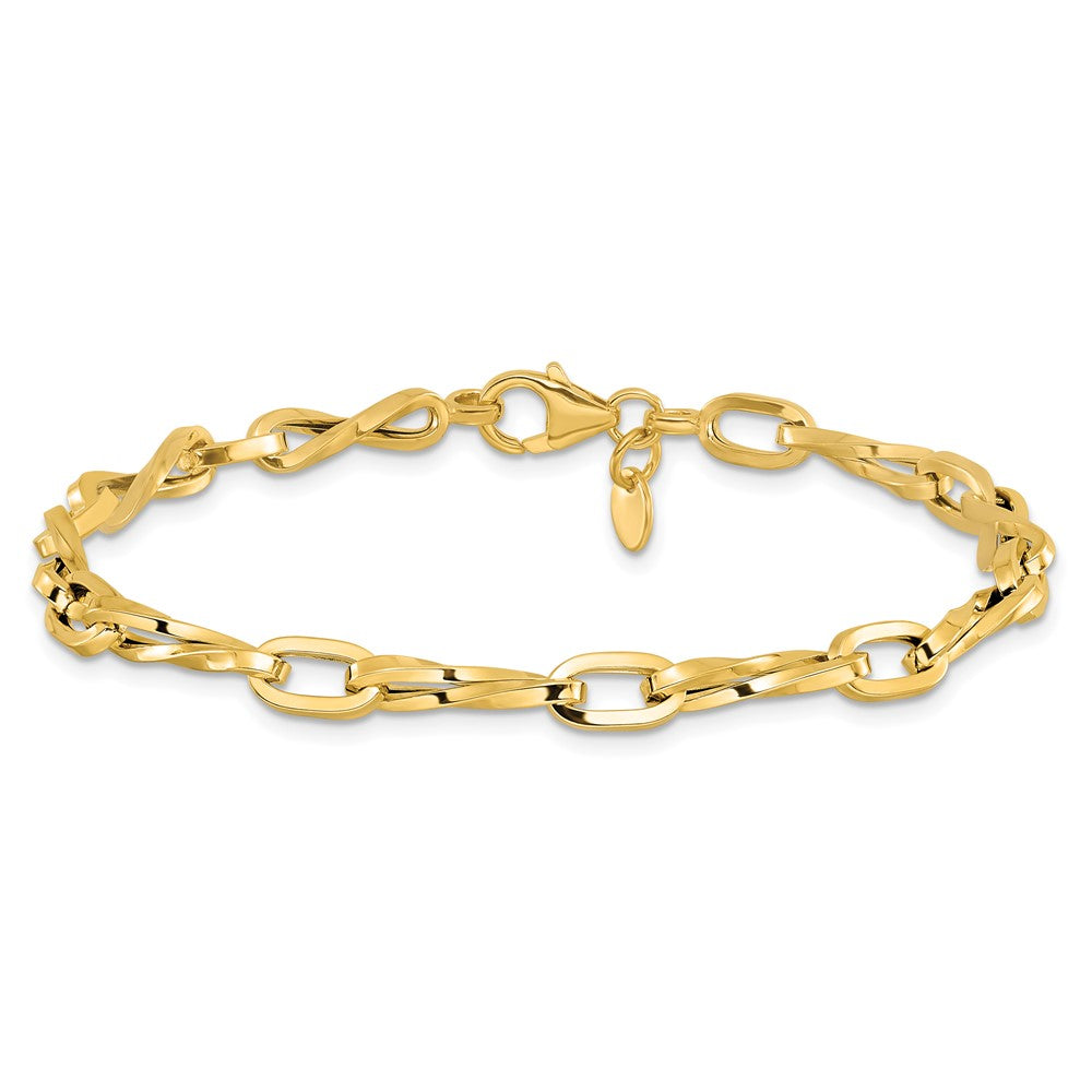 14K Yellow Gold Polished Fancy Link Bracelet