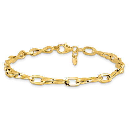 14K Yellow Gold Polished Fancy Link Bracelet