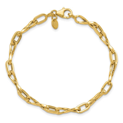 14K Yellow Gold Polished Fancy Link Bracelet