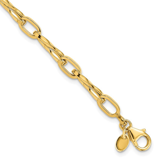 14K Yellow Gold Polished Fancy Link Bracelet