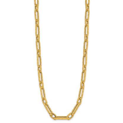 14K Yellow Gold Polished And Textured Fancy Link Necklace