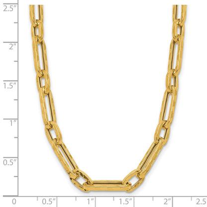 14K Yellow Gold Polished And Textured Fancy Link Necklace
