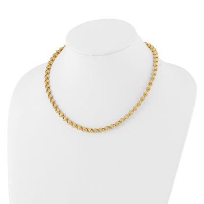 14K Yellow Gold Diamond Cut Fancy Link Necklace