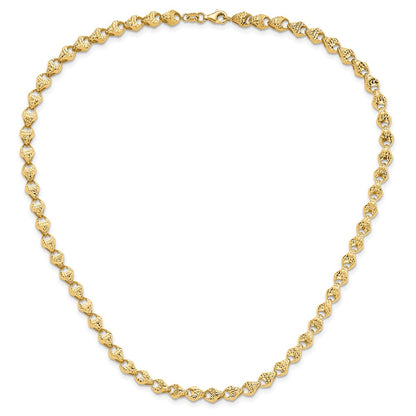 14K Yellow Gold Diamond Cut Fancy Link Necklace