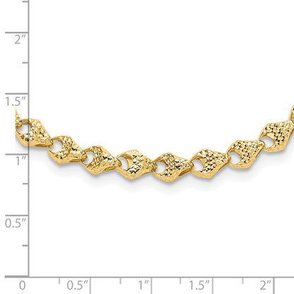 14K Yellow Gold Diamond Cut Fancy Link Necklace