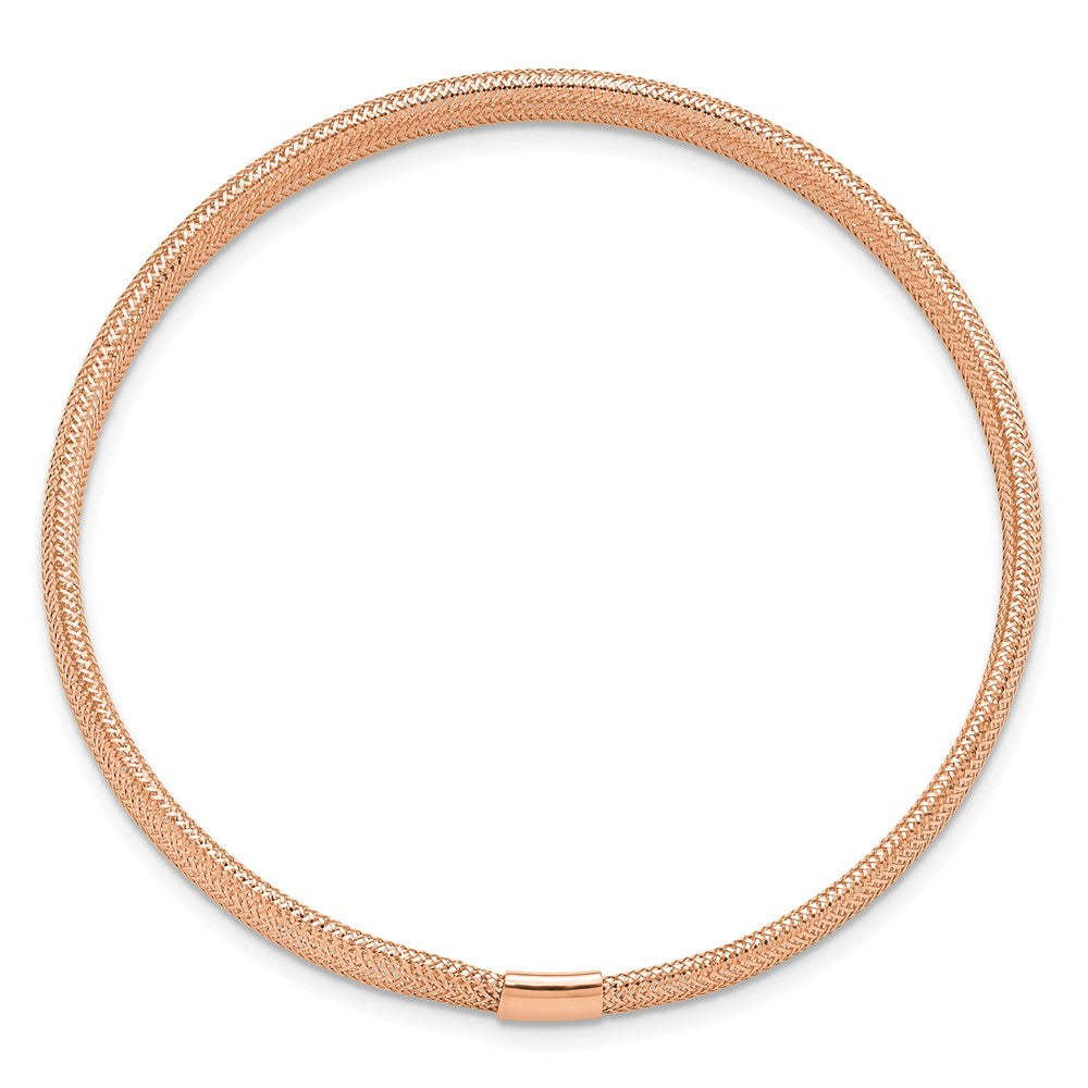 14K Yellow Gold With Rose Plating Polished Stretch Bracelet