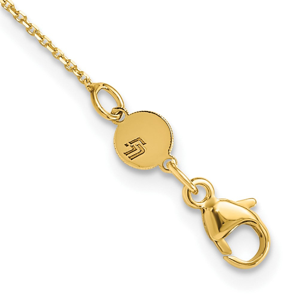 14K Yellow Gold Polished Curved Bar With 2In. Ext. Necklace