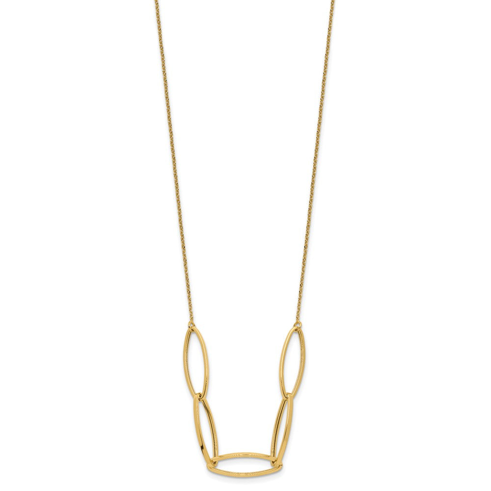 14K Yellow Gold Polished Fancy Link 16.5In With 1In. Ext Necklace