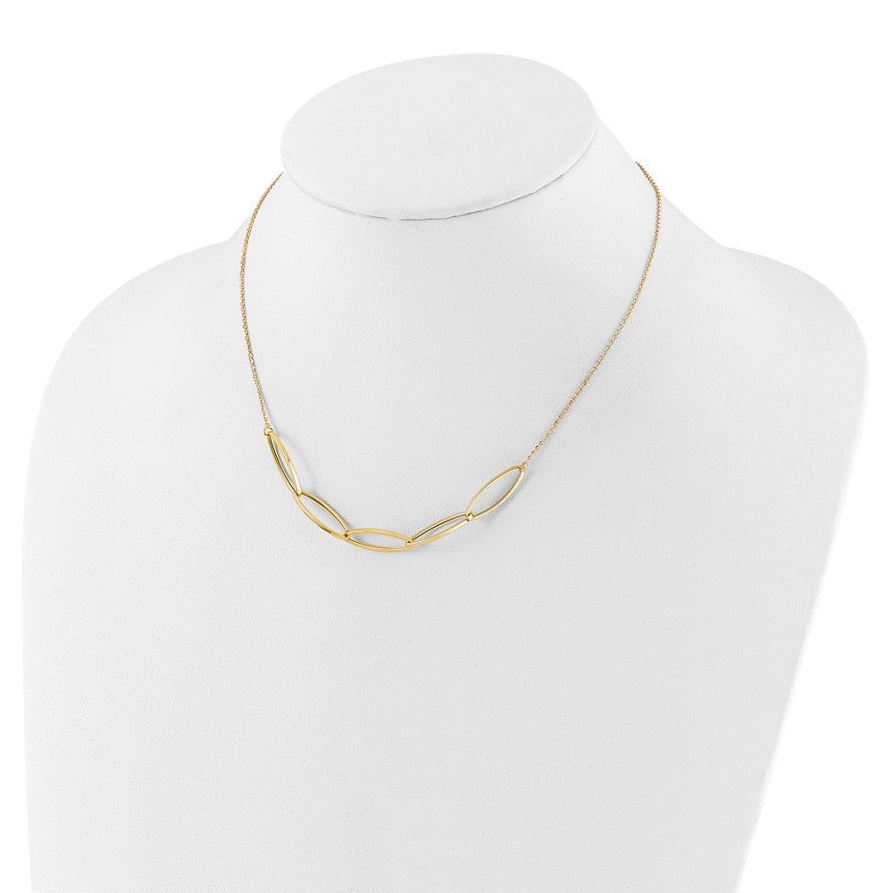 14K Yellow Gold Polished Fancy Link 16.5In With 1In. Ext Necklace