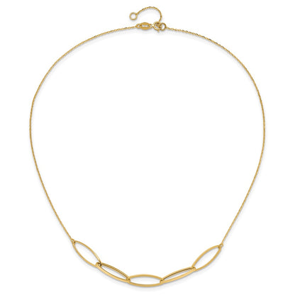14K Yellow Gold Polished Fancy Link 16.5In With 1In. Ext Necklace