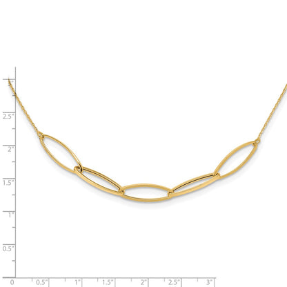 14K Yellow Gold Polished Fancy Link 16.5In With 1In. Ext Necklace