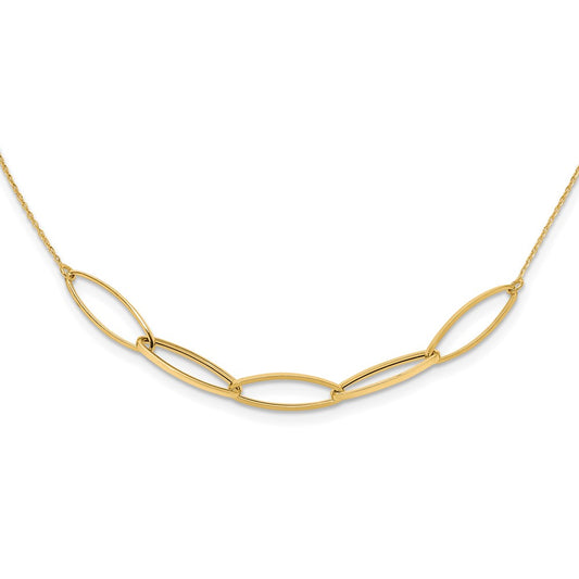 14K Yellow Gold Polished Fancy Link 16.5In With 1In. Ext Necklace