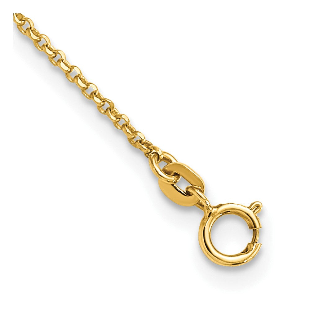 14K Yellow Gold Polished And Filigree Circle Stations With 1In. Ext. Necklace