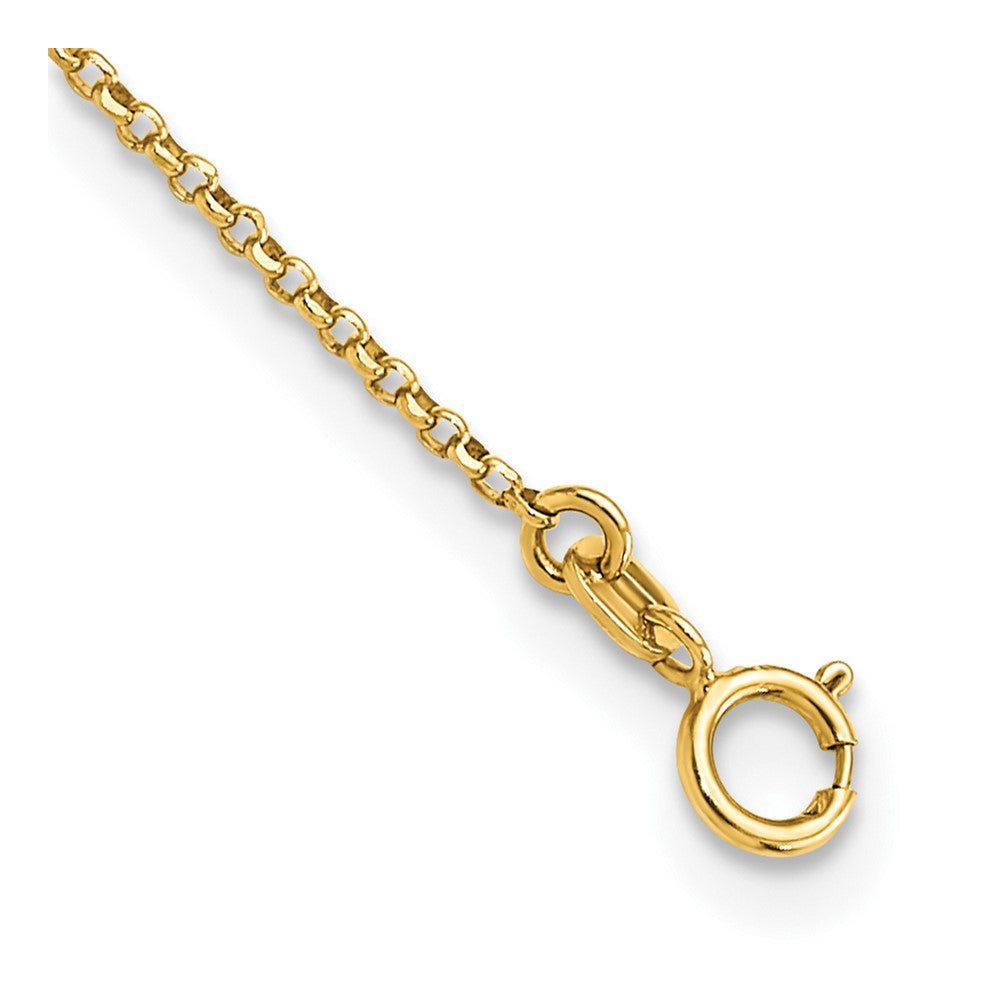 14K Yellow Gold Polished And Filigree Diamond Shape With 1In. Ext. Necklace