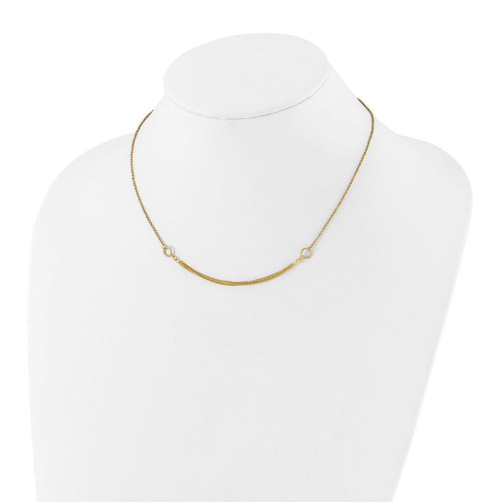 14K Yellow Gold Diamond Cut Multi Strand Accent With 1In. Ext. Necklace
