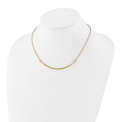 14K Yellow Gold Diamond Cut Multi Strand Accent With 1In. Ext. Necklace