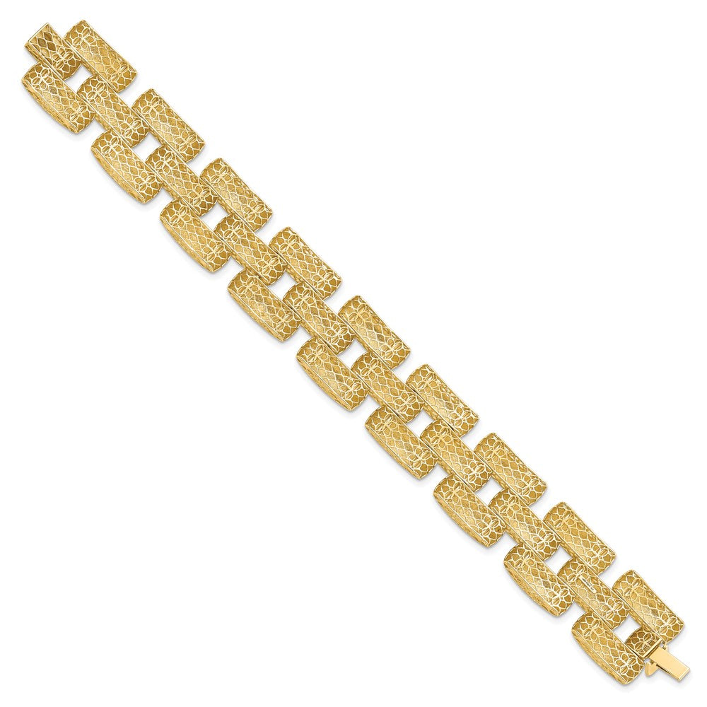 14K Yellow Gold Polished Fancy Link Bracelet